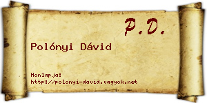 Polónyi Dávid névjegykártya
